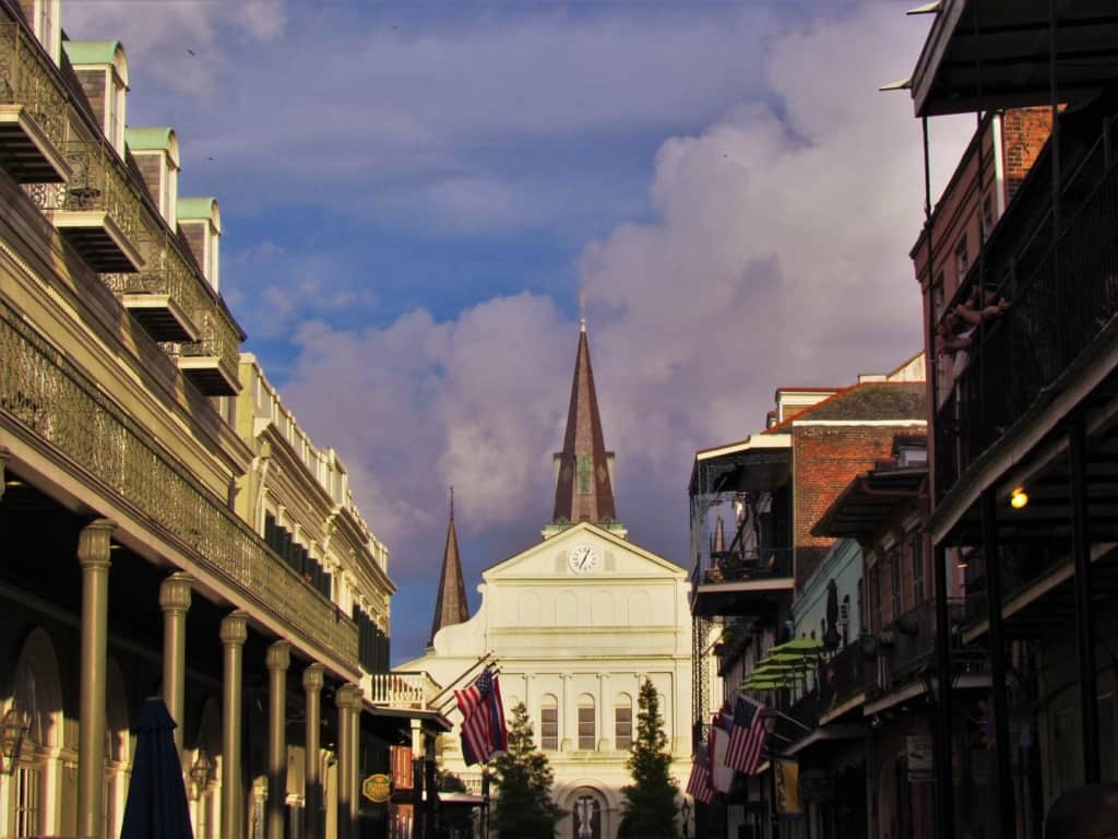 The St. Louis Cathedral is an impressive structure in Jackson Square. 