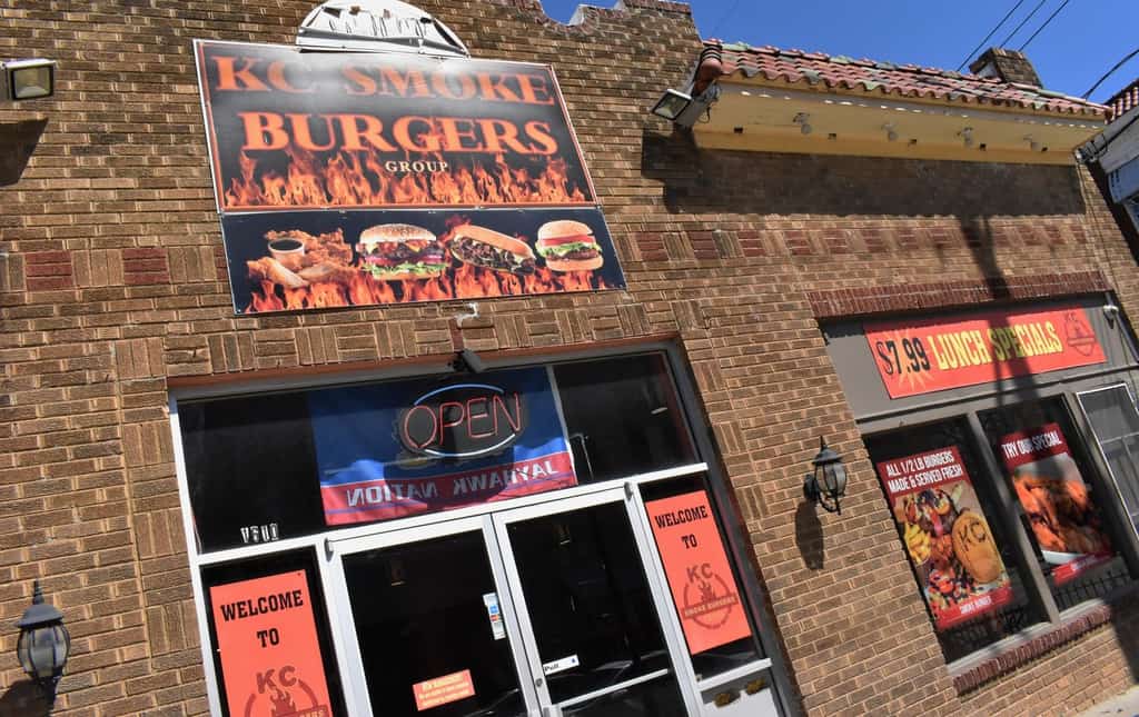 The exterior of KC Smoke Burgers grabs the attention of those passing by.