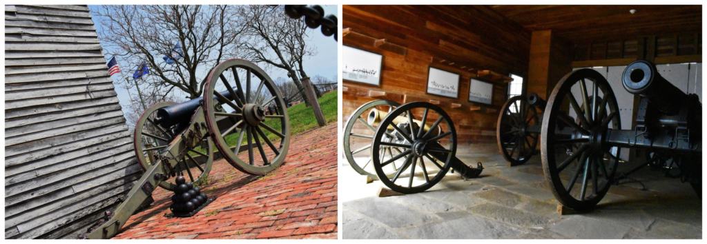 A variety of armaments and cannons were used for keeping the peace on the edge of the frontier. 