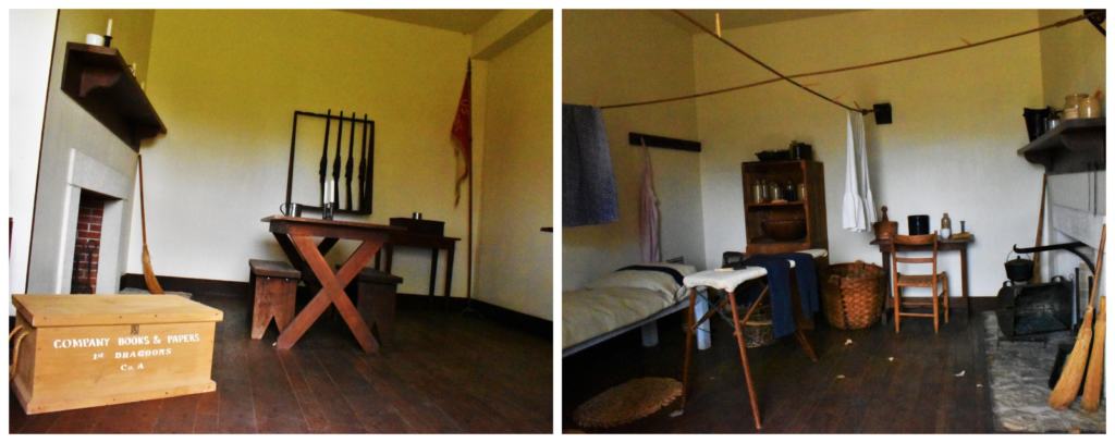 Seeing the soldiers living quarters reminded us of the hardships that they faced while keeping the peace on the frontier.