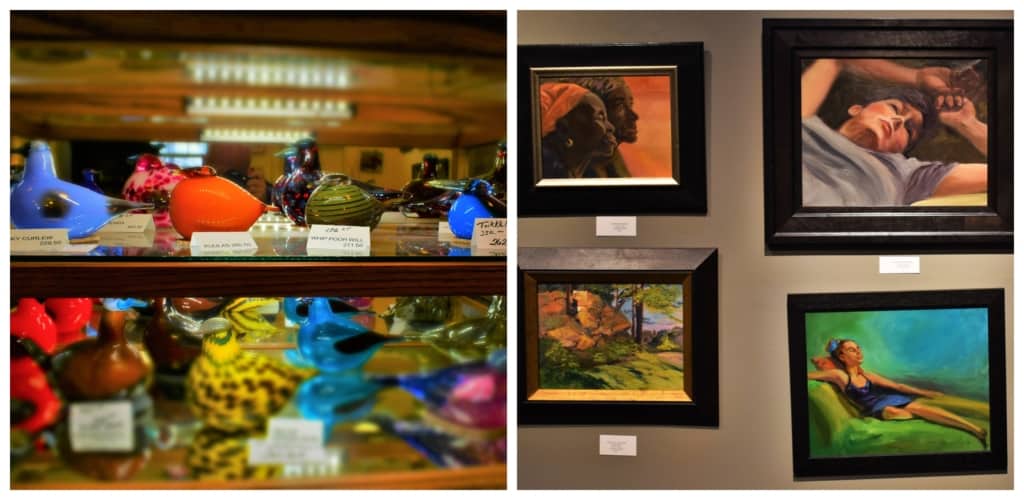 A variety of fine art pieces can be found inside the Cathy Kline Gallery located in Parkville, Missouri.