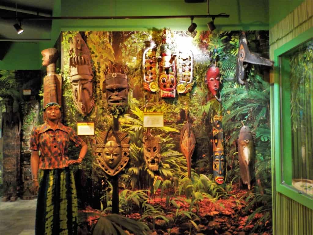 One of the exhibits shows off a variety of masks from different cultures around the world.