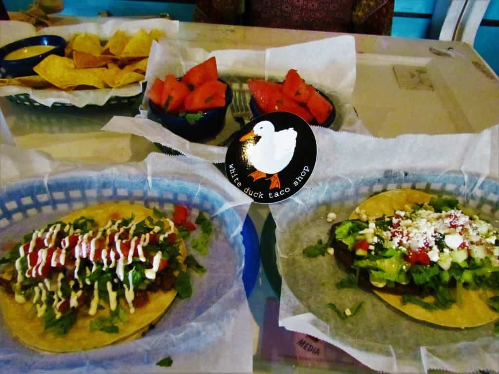 Tacos are the name of the game at White Duck Taco Shop in Asheville. 
