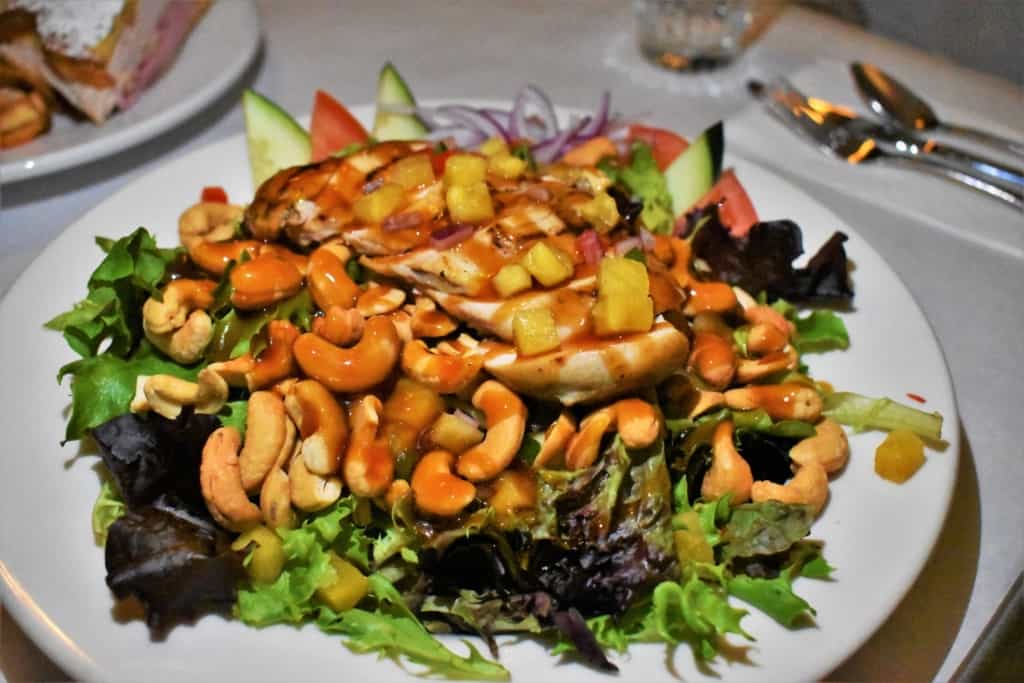 The Teriyaki Chicken Salad is a beautiful dish at Maldaner's restaurant in Springfield, Illinois. 