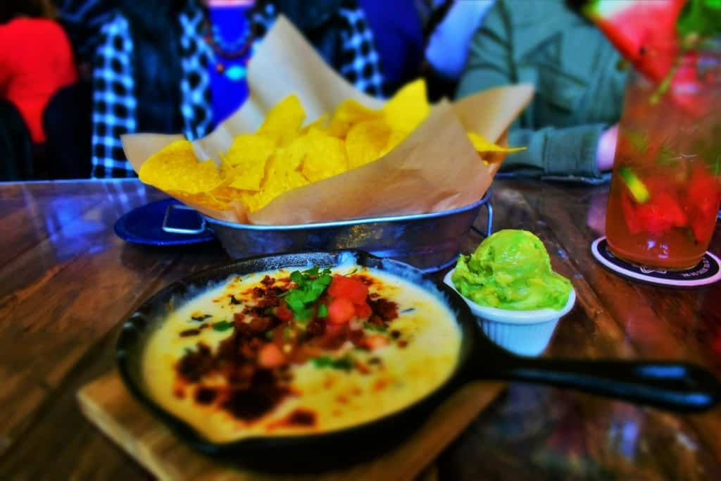Cheesy Queso Dip makes a great appetizer choice on Taco Anyday at KC Taco Company in Kansas city. 