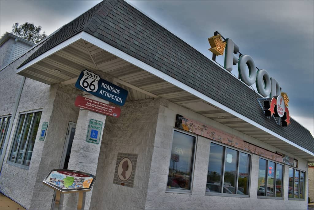Cozy Dog Drive In is an iconic historic dining option in Springfield, Illinois.