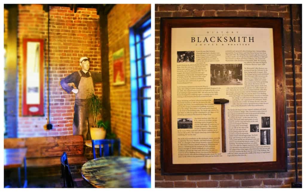 The history of the structure is available for visitors to Blacksmith Coffee. 