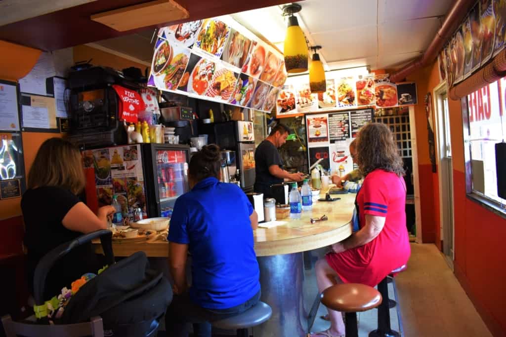 The seating at GG's Barbacoa Cafe is tight, but creates a cozy, intimate feeling for diners. 