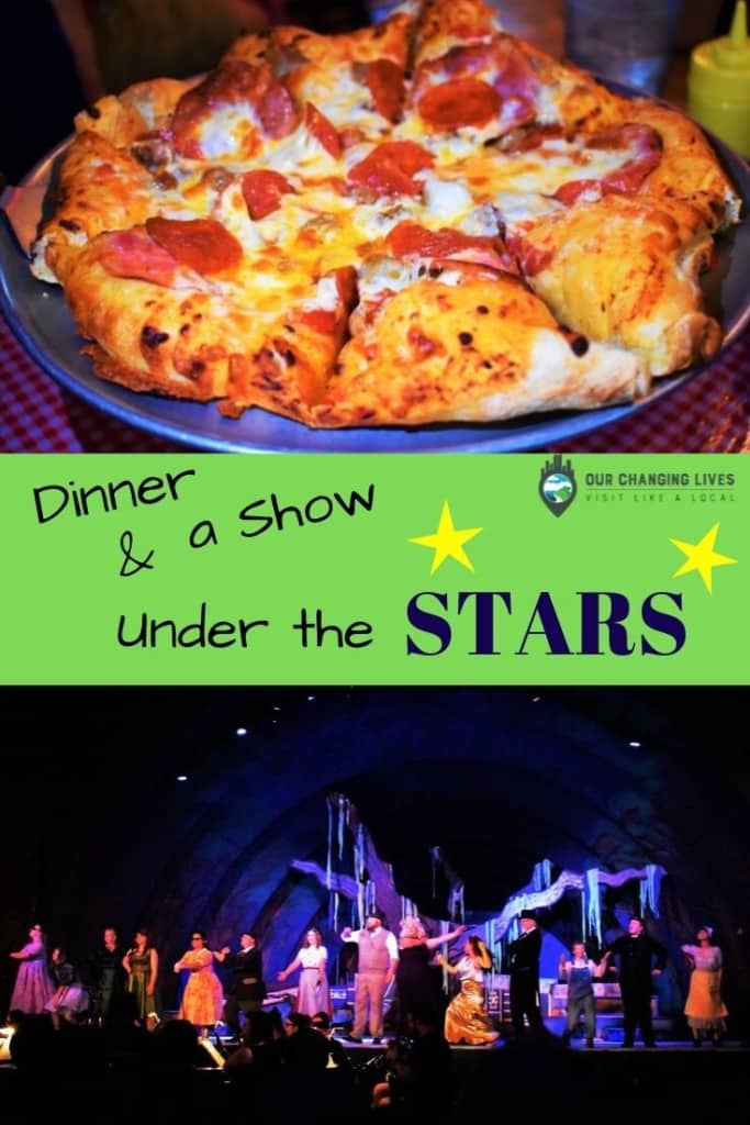 Dinner and a show-under the stars-Lindsborg, Kansas-Brickhouse Grill-Broadway RFP-live theater-pizza