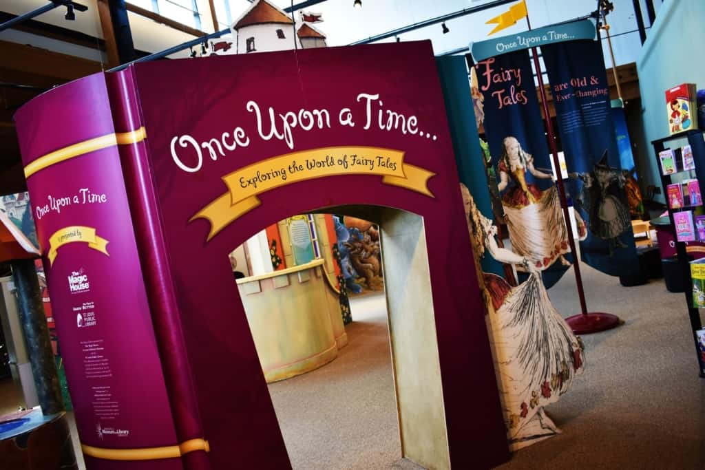 Once upon a time was the name of the traveling exhibit, which featured glimpses of popular fairy tales. 
