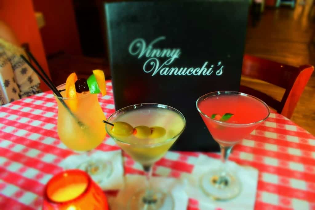 The drinks are decorative and delicious at Vinny Vanucchi's. 
