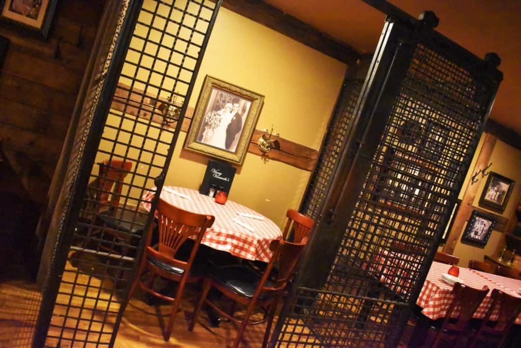 Special seating can be found at Vinny Vanucchi's, like this table housed in an old jail cell. 