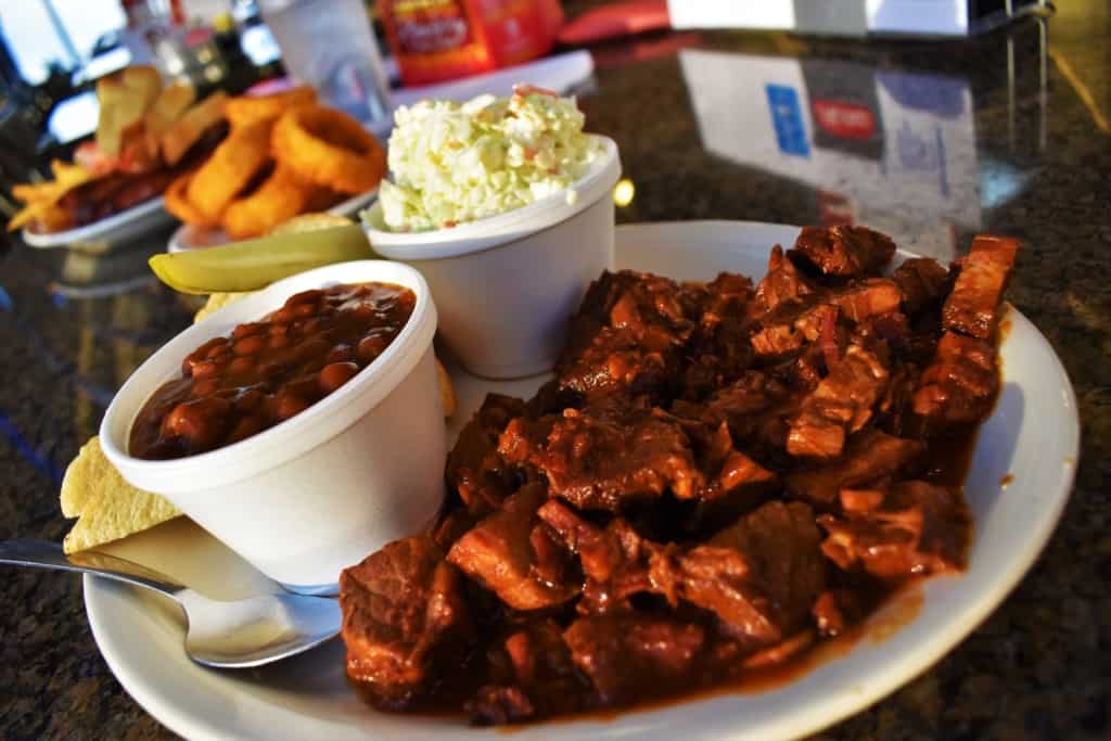 Who could resist the Burnt End Plate, that is filled with delicious and tender chunks of beef?