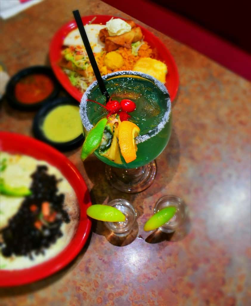 We love the bright colors of the drinks and dishes at Mi Ranchito.