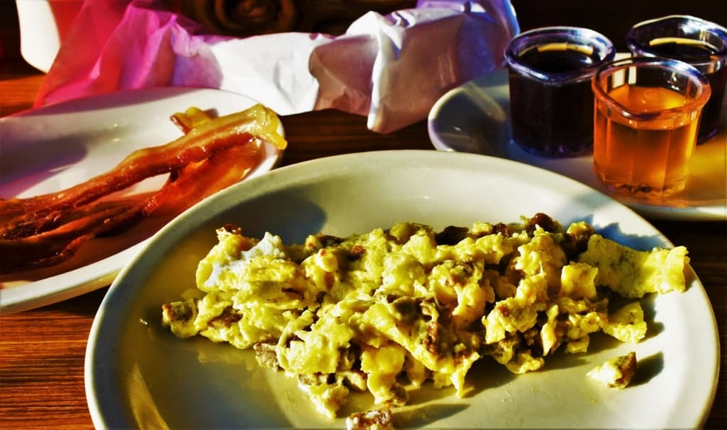 A morning scramble is the perfect way to get your protein fix for a day of exploring.