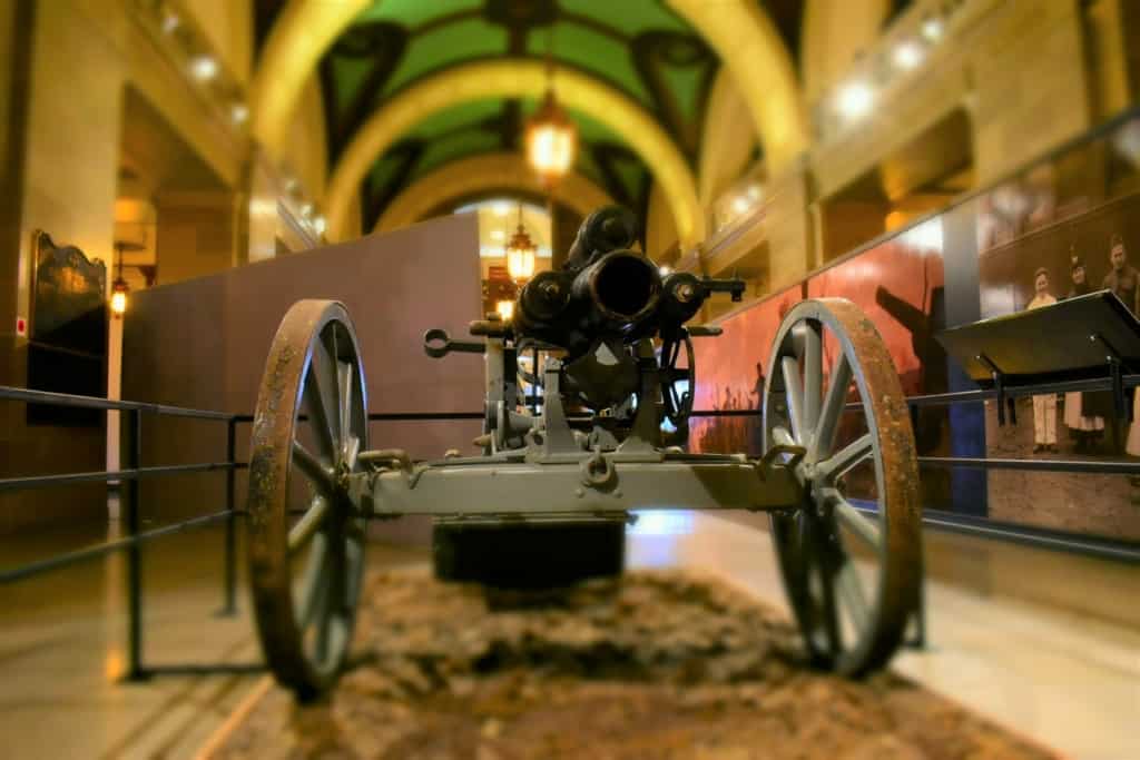 A small cannon from World war I is on display at the Missouri State Museum in Jefferson City.