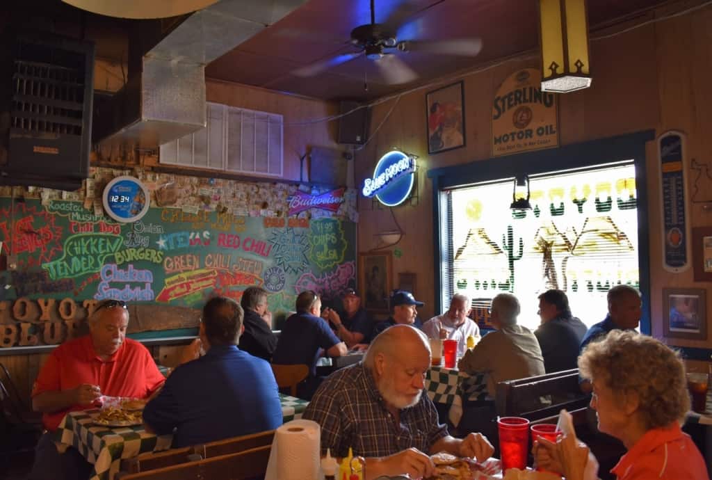 Lunch at Coyote Bluff Cafe is a chance to dine with the locals in Amarillo, Texas. 