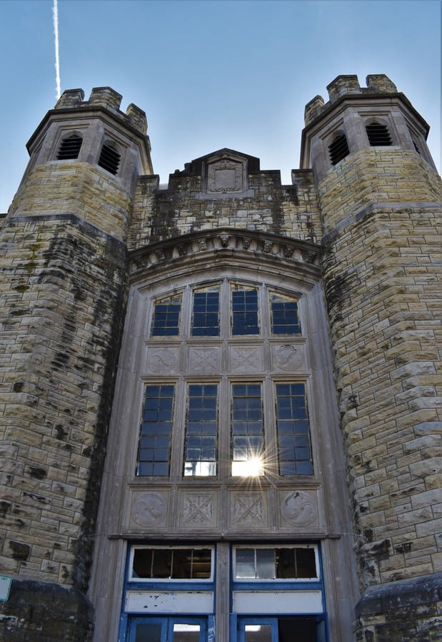 One of the prison buildings with an imposing look for visitors. 