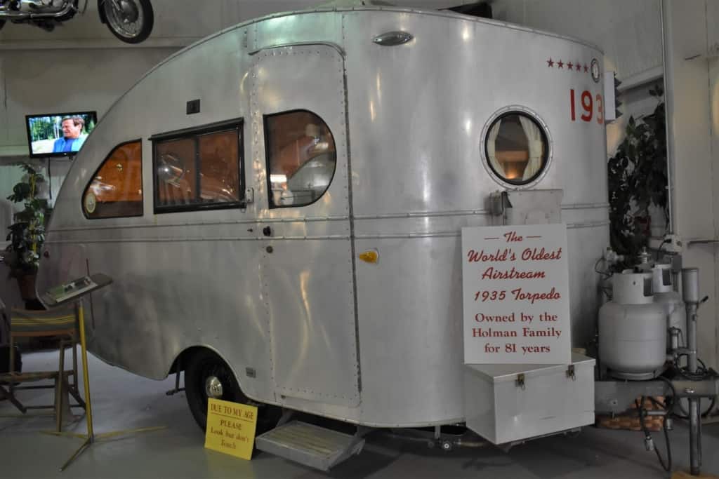 They have the World's Oldest Airstream trailer on display at the Sisemore Traveland RV Museum.