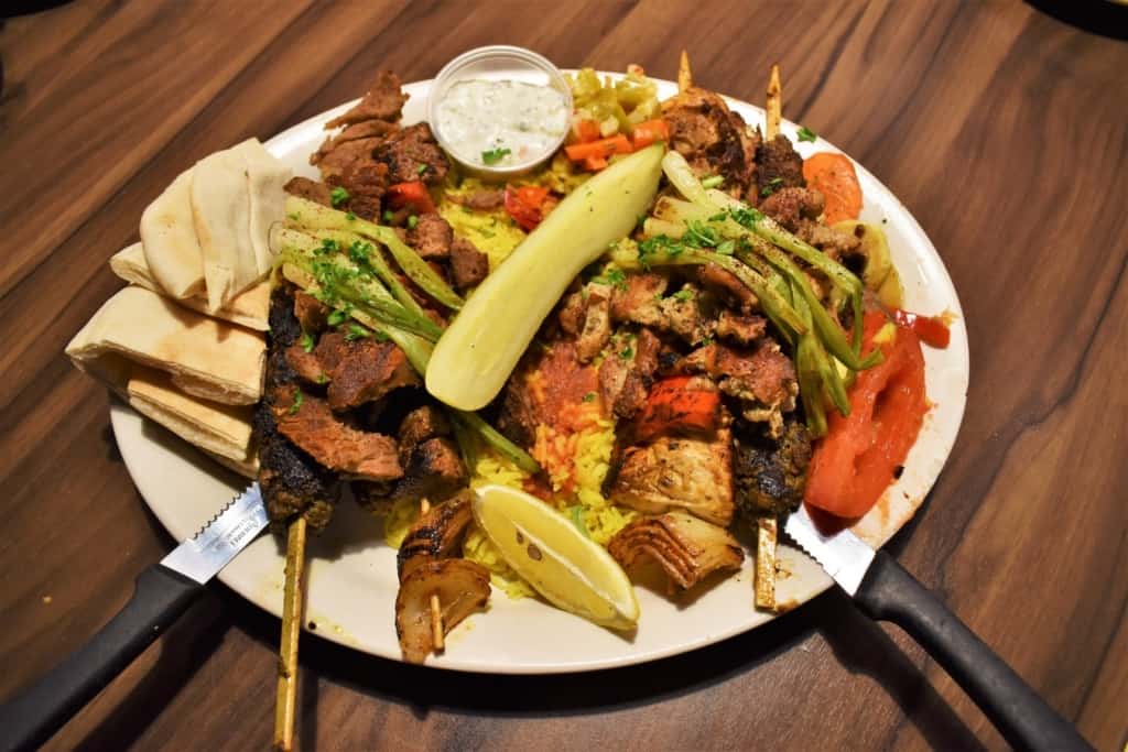 The Jerusalem Dinner Feast is a protein packed platter that will feed two or three diners. 
