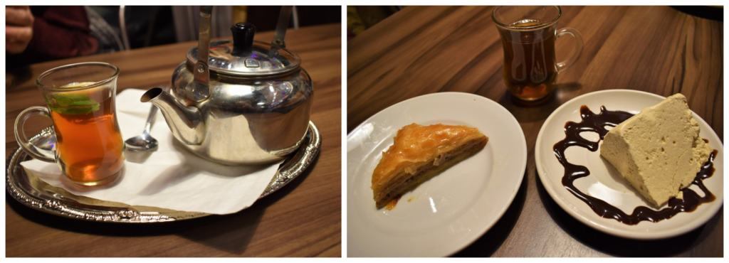 Tea and dessert are a great way to wrap up a meal at Jerusalem cafe in Westport. 