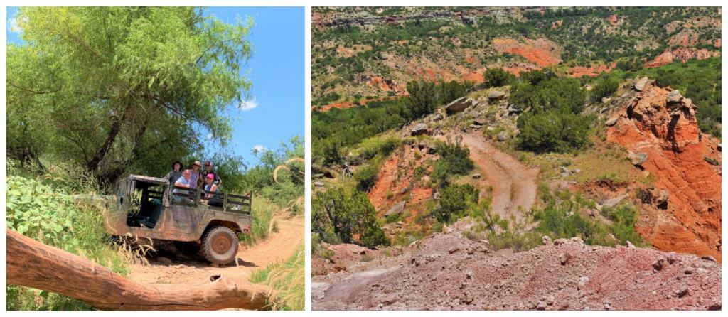 Sometimes playing in the Panhandle will include a wild jeep ride through Palo Duro Canyon. 