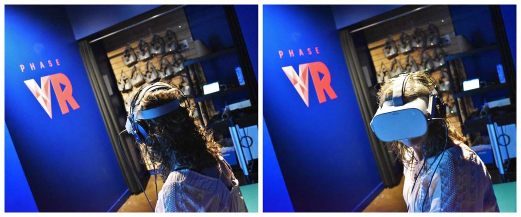 Visitors have to gear up to participate in the virtual history tour at Immersion Quebec.