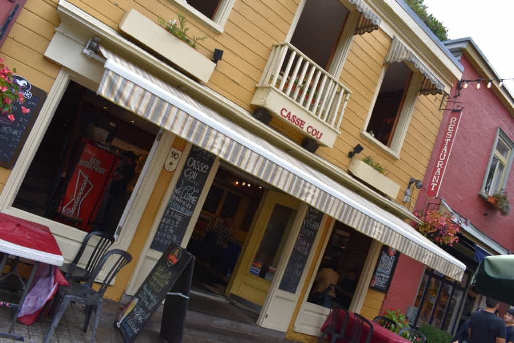Casse Cou is one of the many restaurants found along Rue du Petit Champlain in Quebec City's Lower Town.