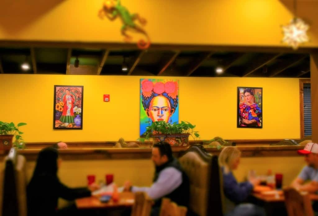 The colorful dining room lets our eyes taste the colors of Mexico at El Toro Loco.