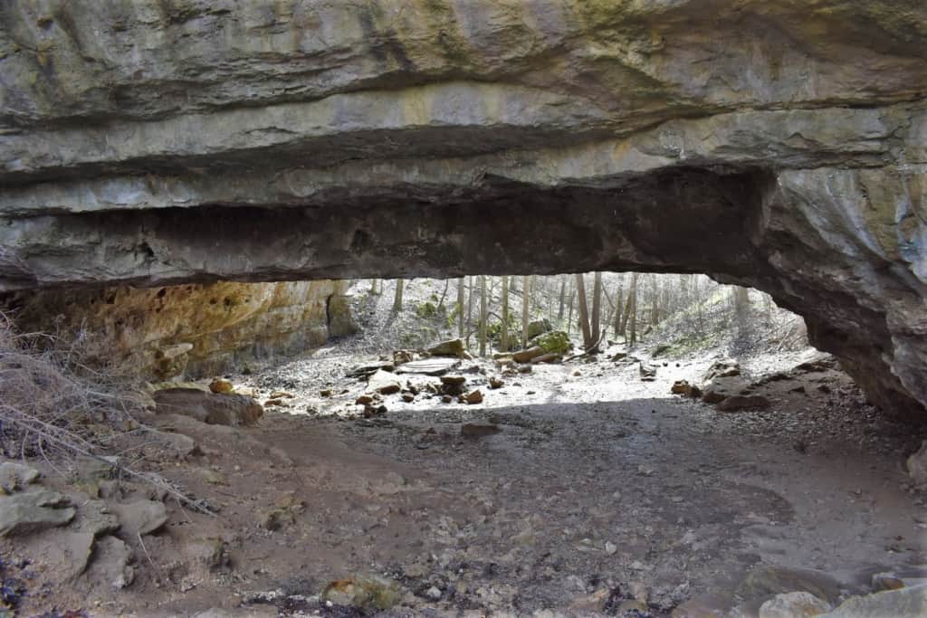 Our day of sunshine and social distancing included a hike to a natural bridge. 