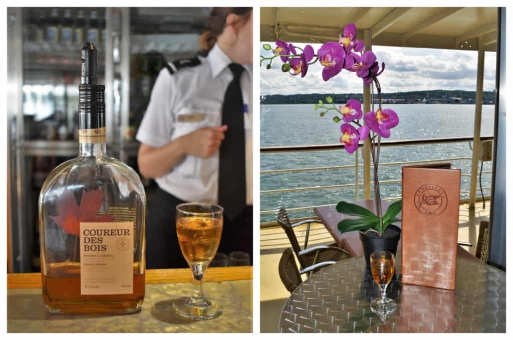 A glass of maple syrup infused whiskey was a delicious way to be sailing through history in Quebec City. 