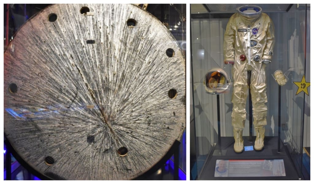 Artifacts from space flights are on display at the Stafford Air & Space Museum.