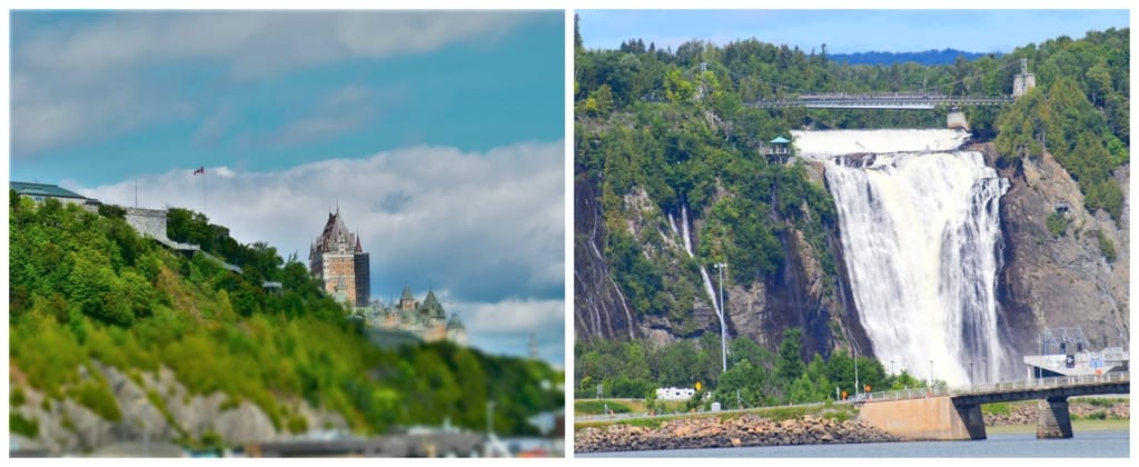 Sights of the city skyline and Montmorency Falls can be found during a sightseeing cruise along the St. Lawrence River.