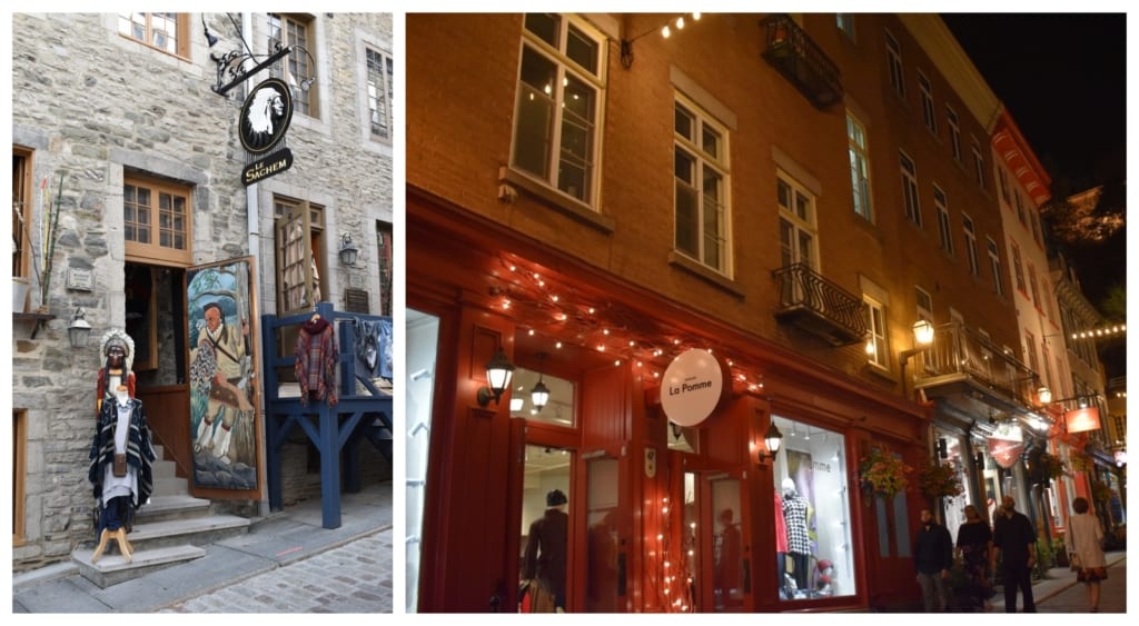 Shops of all types can be found scattered throughout Lower Town in Quebec City.