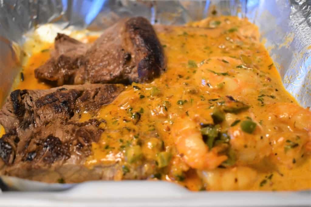 Steak and Shrimp combines the flavors of the land and sea with a delightful jalapeno cream sauce.