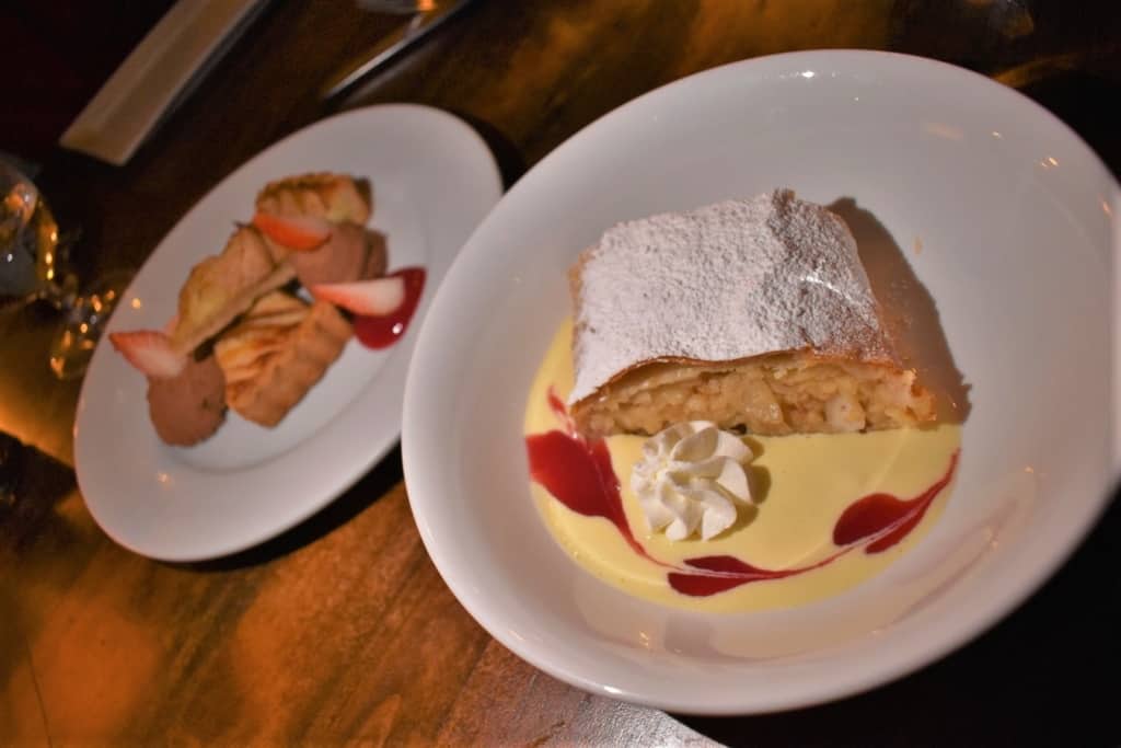 A pair of German desserts are the perfect ending after an evening of German smorgasbord. 