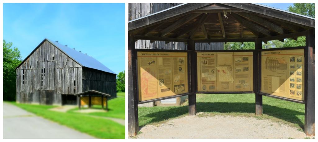 An old tobacco barn is a reminder of the agricultural base that ruled this region. 