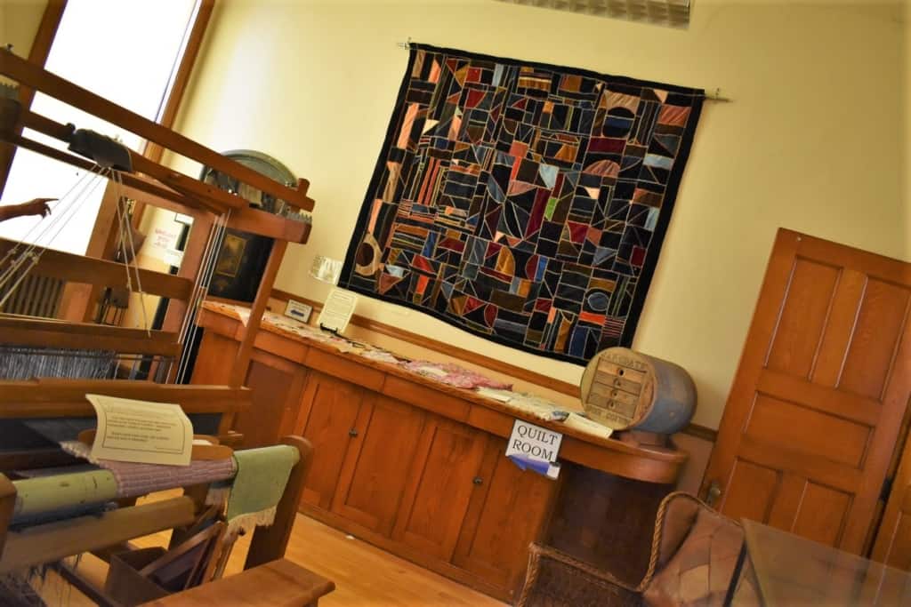 The Quilt Room is filled with beautiful artifacts and background stories. 