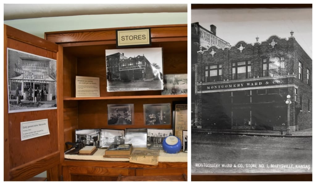 Montgomery Ward had their first store in Marysville, Kansas. 