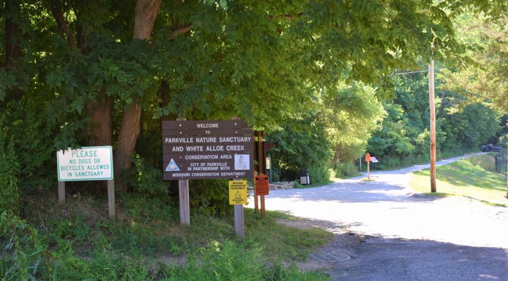 he entry signs lays out the rules for visiting the Parkville Nature Sanctuary.