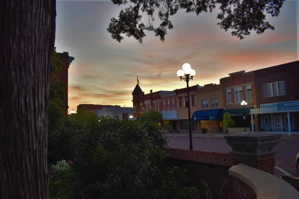 A beautiful sunset is another reason to fall in love with Marysville's downtown. 