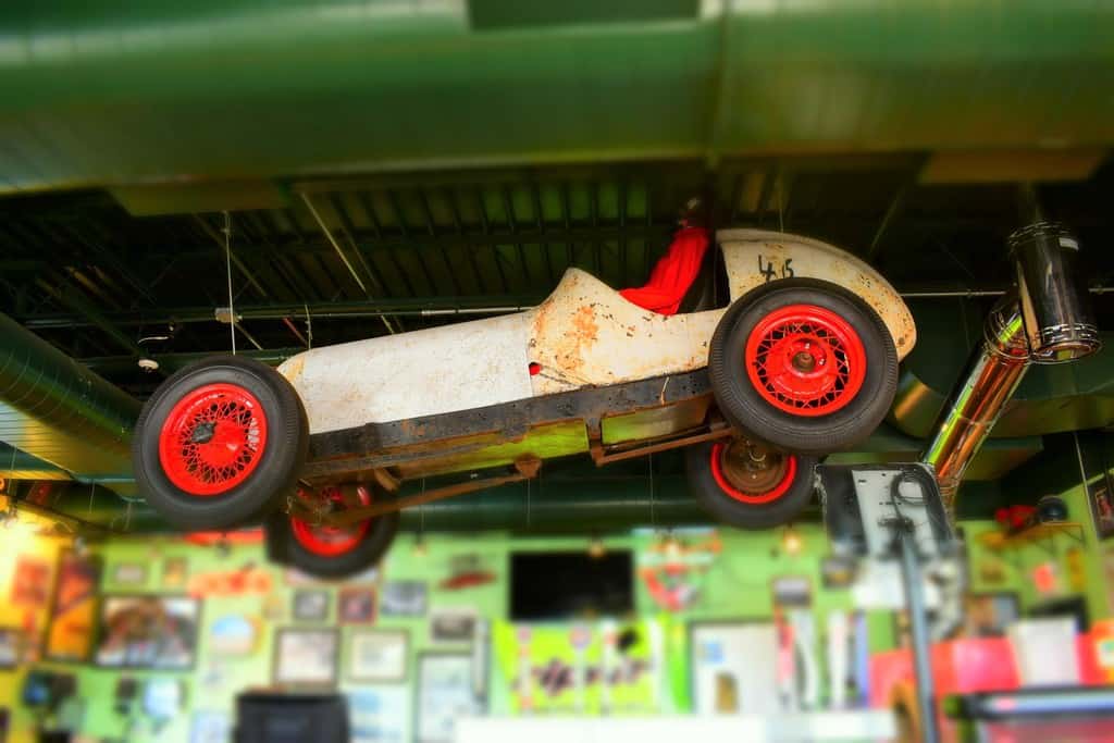 Starting our engines began with views of classic race cars hanging from the ceiling at Thunder Road Grill.