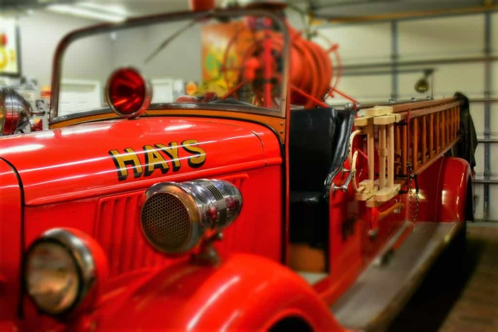 This Ford Firetruck still bears the familiar name of Hays, Kansas. 