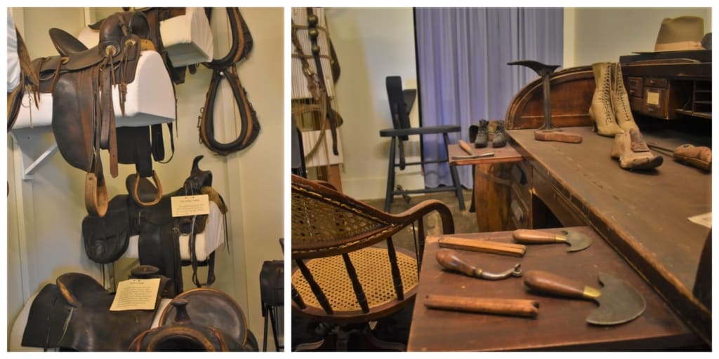 The Harness Shop would have been a vital part of life in the early days of Hays and other frontier towns. 