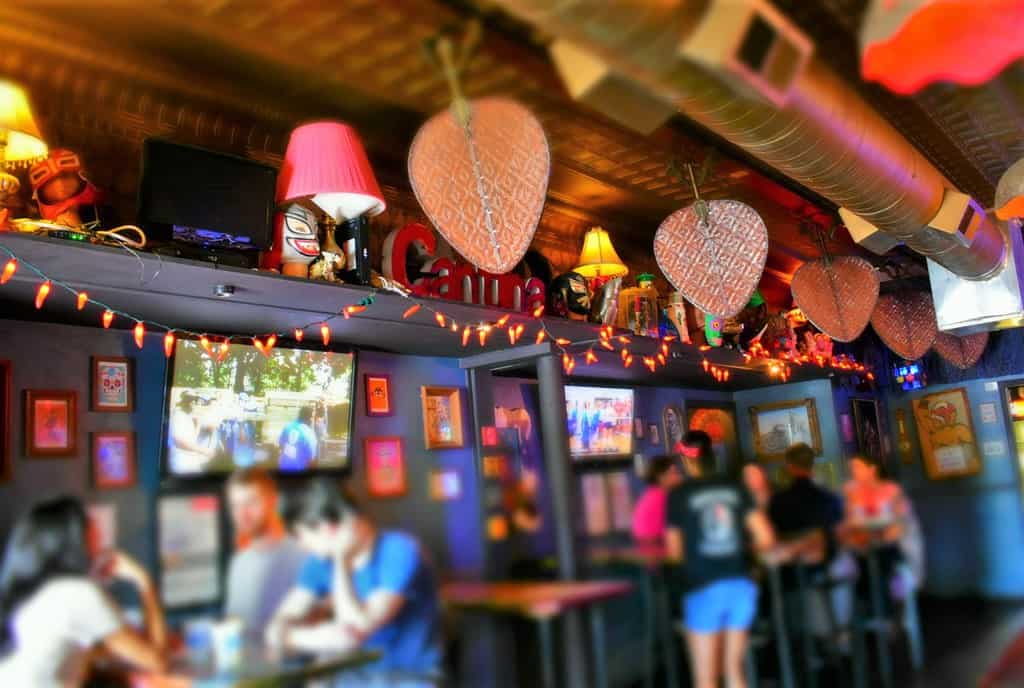 The brightly colored interior is a great place to enjoy an evening of tequila and tacos.