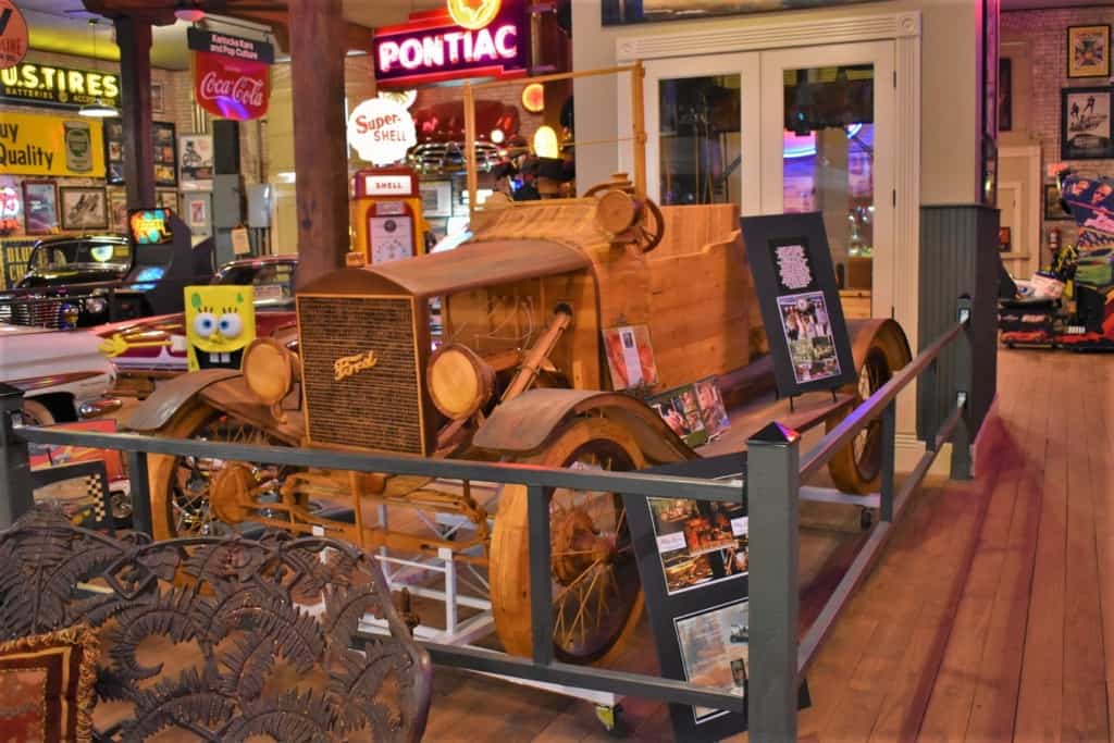 A wooden car is one of the weird items that can be found during a visit to Karlock's Kars in Hannibal, Missouri. 