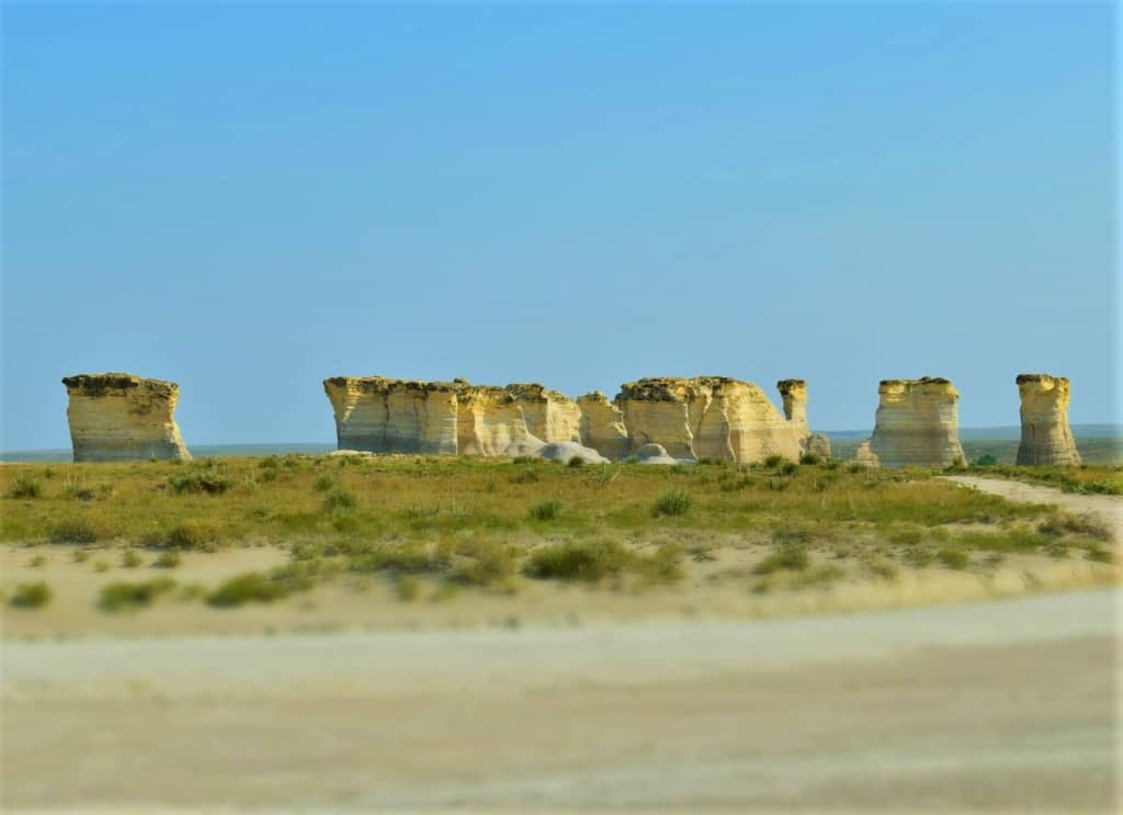 The Chalk Pyramids rise to the sky in Western Kansas.