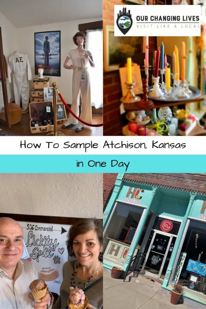 How to sample Atchison Kansas in one day-Kansas history-Amelia Earhart-boutique shops-dining