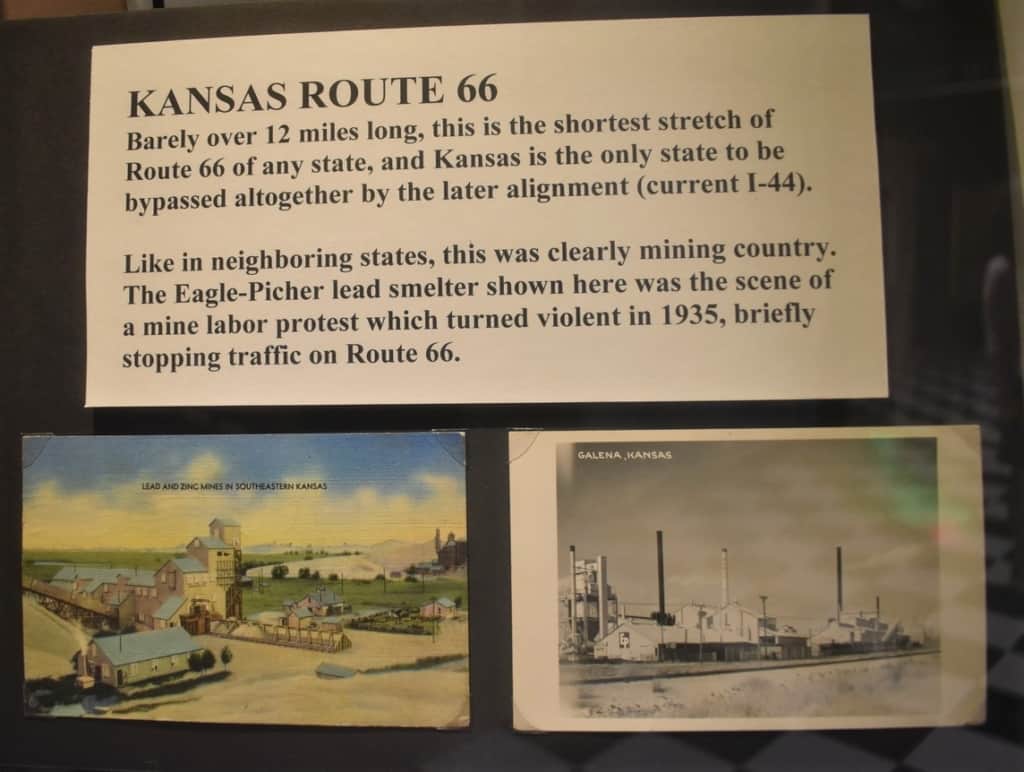 The Route 66 Museum allocates space to highlight the section of Mother Road in nearby Kansas. 
