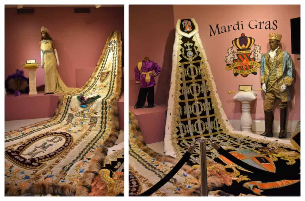 The amazing intricacies of the capes and costumes can be seen at the Mobile Carnival Museum. 
